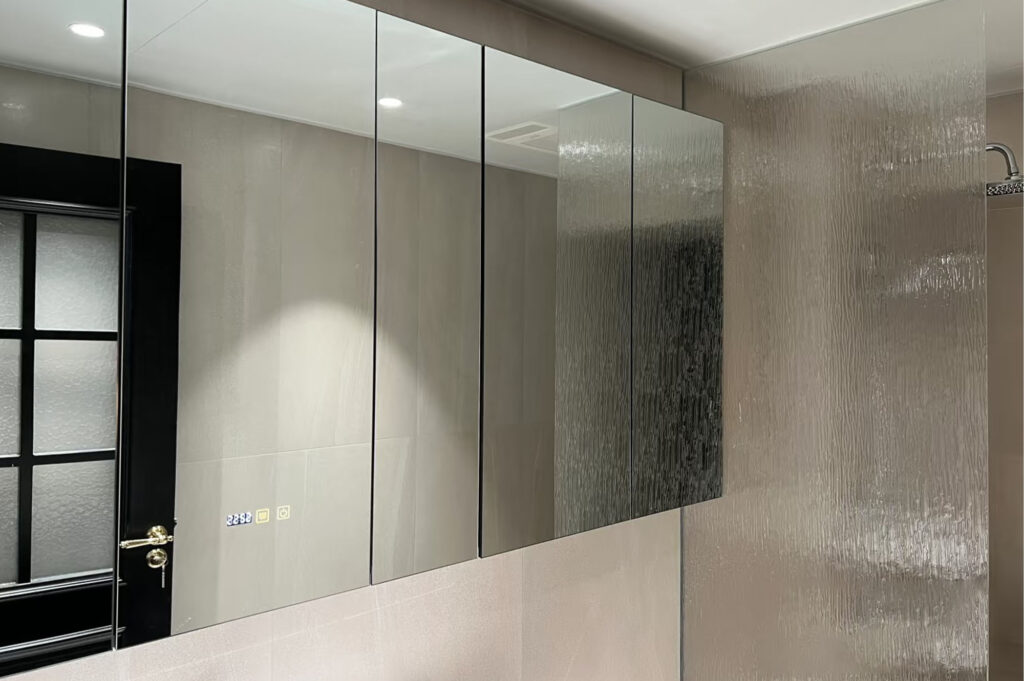 privacy patterned glass for bathrooms and spa projects