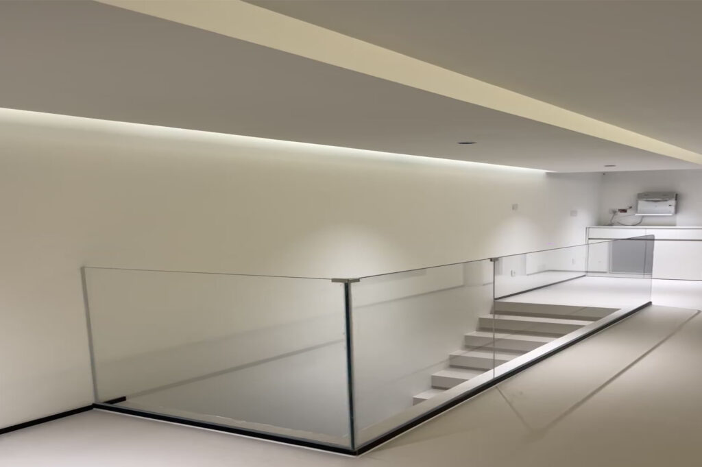 Interior glass railings for luxury architectural projects