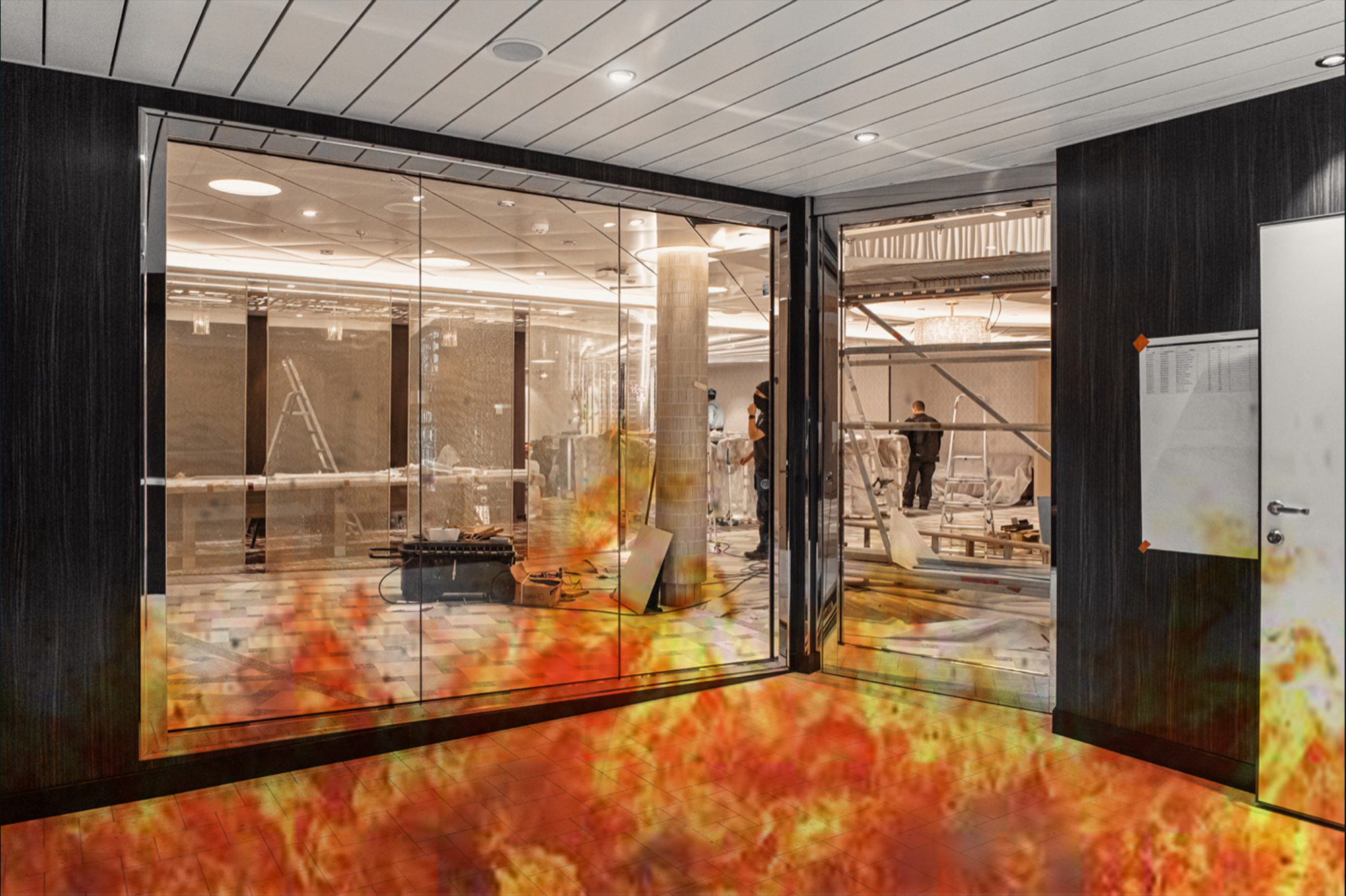 Fire rated glass partition system for office interiors