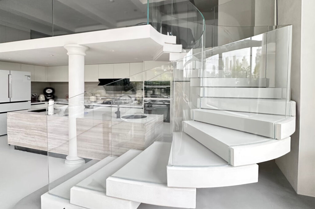 architectural curved glass railing system