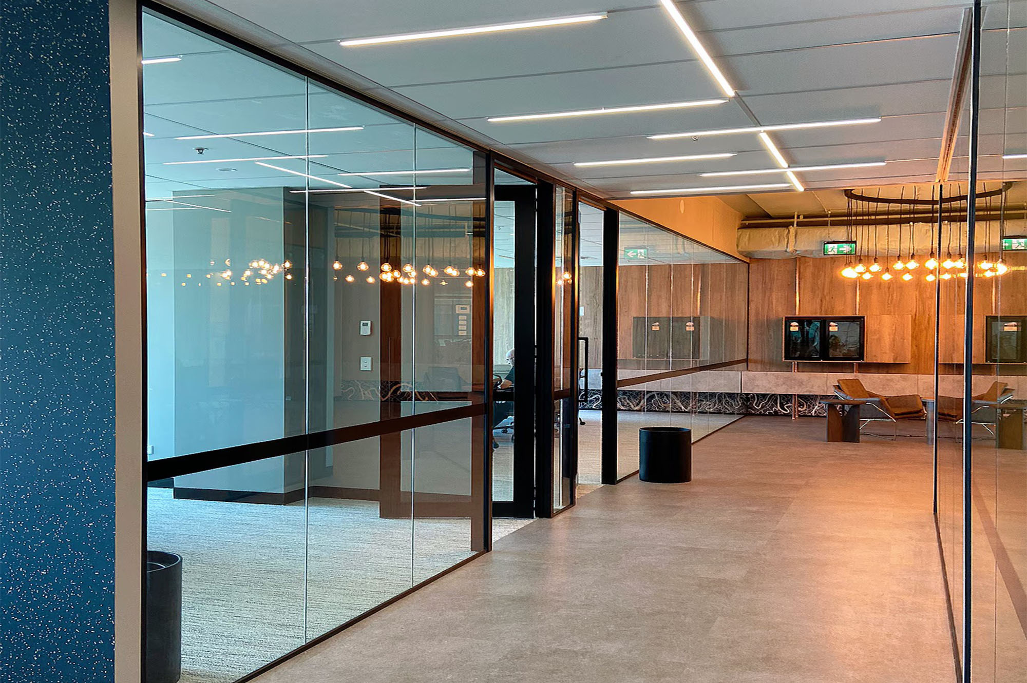 Office building glass facade installation project